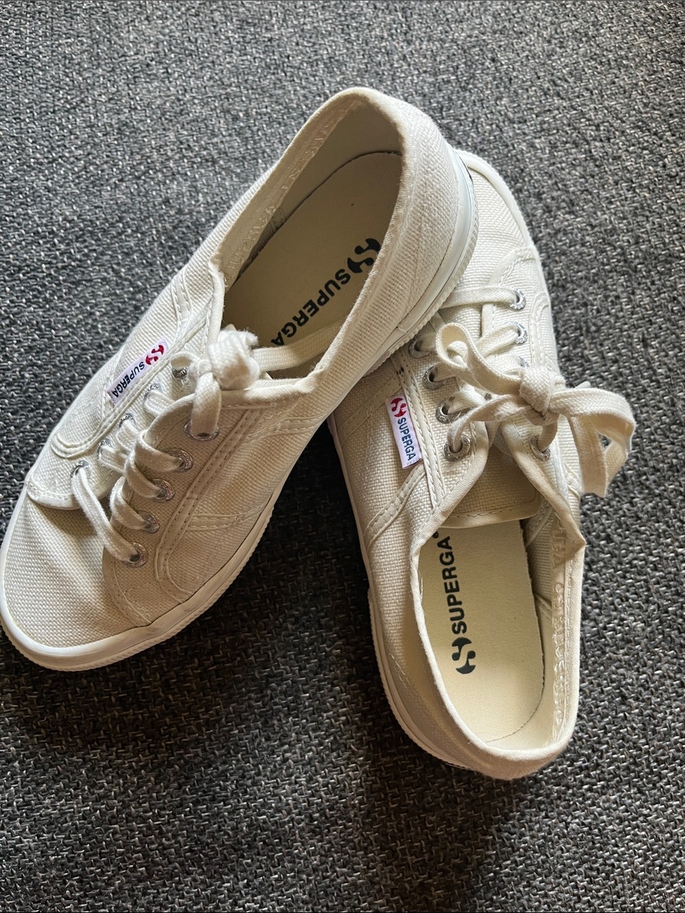 Superga Canvas Low-Top Sneakers in Off-White/Cream